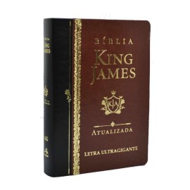 B�blia King James Luxo  RA KJA Ultra Gigante Capa Marrom e Preta