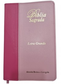 Bblia Media Luxo Letra Grande Bicolor Com Indice