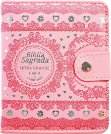 Biblia Carteira Pu Letra Grande - Mod. 02 Rosa