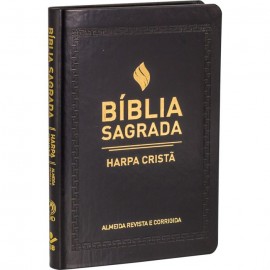 B�blia Ultrafina luxo com Harpa Crist� preta