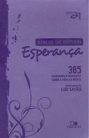 B�blia de Estudo Esperan�a Lilas - Capa Couro Simulado