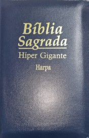 Bblia HiperGigante Luxo Com Harpa ndice Lateral Dourada CPP 