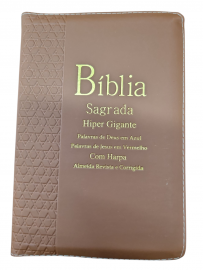 Biblia Letra Hiper Gigante Com Harpa 774 Ziper Lateral Artstica Texto Cororido