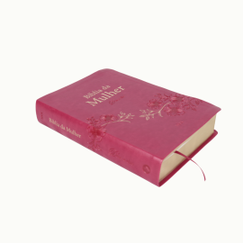 B�blia da Mulher Deus e Elas  NAA  Capa Luxo Couro Soft Rosa