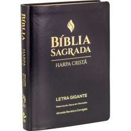 B�blia Letra Gigante, Edi��o c. Letras Vermelhas com Harpa Crist�