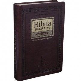 Biblia Letra Gigante Rc Luxo Marrom Nobre Com Indice