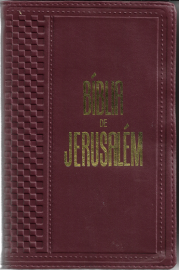Bíblia De Jerusalém Media Luxo vinho Lateral Dourada couro sintético 