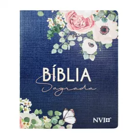B�blia Sagrada M�dia NVI - Capa Flores Jeans Brochura