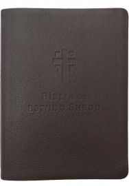 B�blia de estudo Shedd - Luxo Couro Leg�timo Larrom