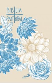 Nova Biblia Pastoral Colorida Flor Azul