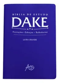 B�blia de Estudo DAKE - Letra Grande - Capa luxo - Azul