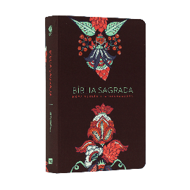 Biblia Nvt Indian Flowers Vinho  Letra Grande