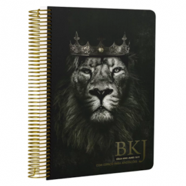 Bblia King James 1611 Leo Rei dos Reis Capa Dura Espiral Com Espao Para Anotaes