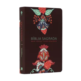 Biblia Nvt Indian Flowers Vinho  Letra Grande
