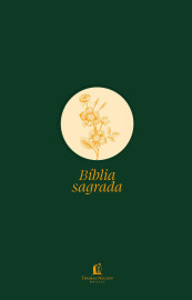 B�blia Slim NVI, Letra Grande, Tecido verde sobre capa dura, Flor minimalista