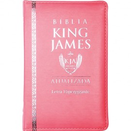 Bblia King James Atualizada Pu Rosa Claro Ziper