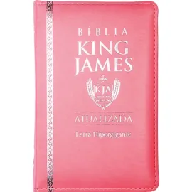 B�blia King James Atualizada Pu Rosa Claro Ziper
