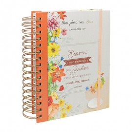 Planner Meu Plano com Deus Esperei com Pacincia Capa Dura Espiral