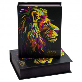 Bíblia Média Lion Color Pintura Perfil ARC Capa Dura