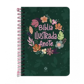 B�blia Ilustrada Anote NVT espiral - Cores e Flores