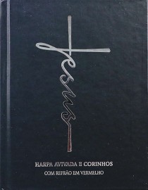 Harpa Avivada e Corinhos Mdio Letra Gigante  Jesus Preta Capa Dura