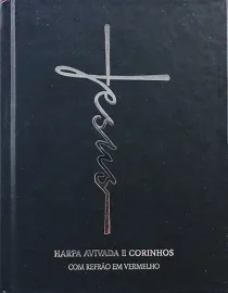 Harpa Avivada e Corinhos M�dio Letra Gigante  Jesus Preta Capa Dura