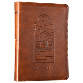 B�blia The Purpose Book  A21  Capa Couro Soft Marrom Paisagem