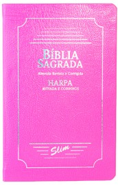 Biblia Slim Com Carpa Couro Sintetico Pink Cpp