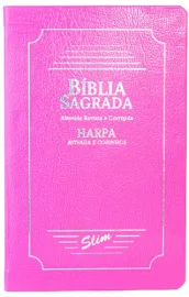 Biblia Slim Com Carpa Couro Sintetico Pink Cpp