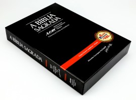 B�blia RCM Luxo  Letra Gigante ReCouro Alligator Preta