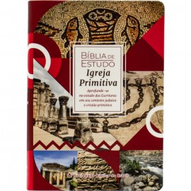 Bblia de Estudo Igreja Primitiva Luxo Vermelho
