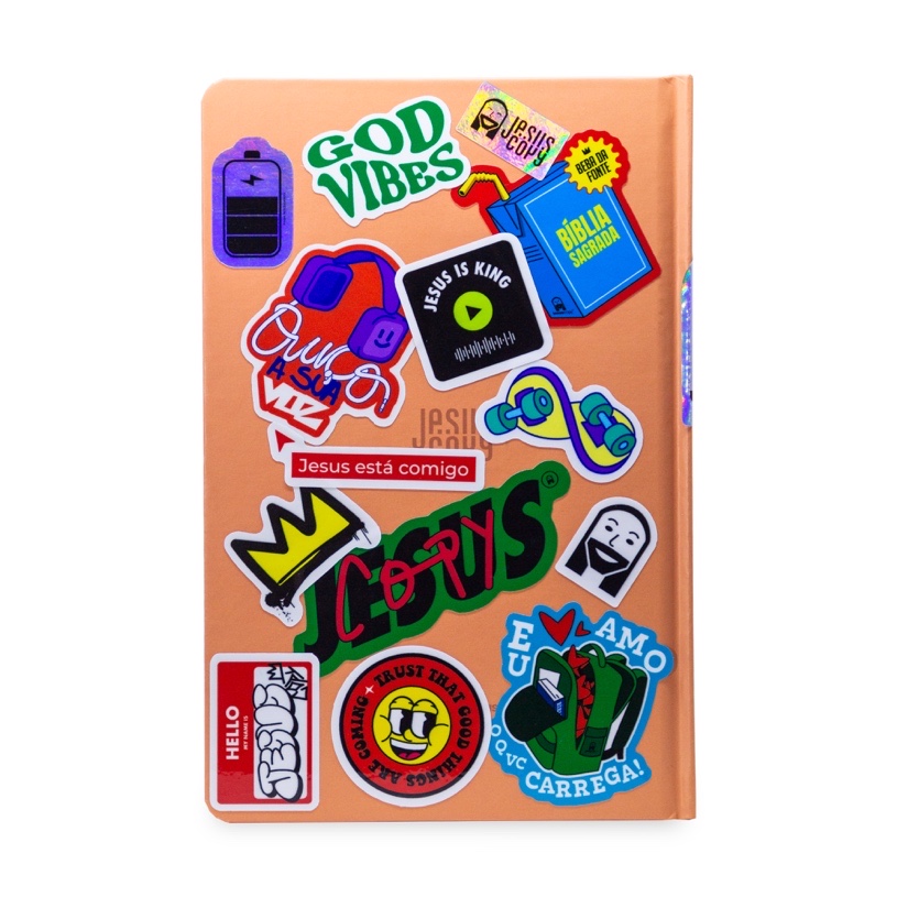Bíblia Sticker 2.0 Terracota - NVI Capa Dura - Livraria Shalom