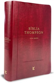 B�blia Thompson  Letra Grande Com �ndice Capa Luxo Vinho