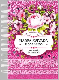 Hin�rio espiral Letra Hipergigante � Mod 03 �floral rosa