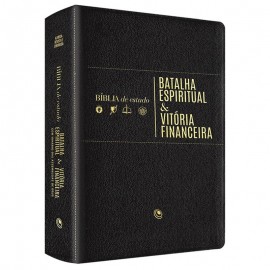 Bíblia de Estudo Batalha Espiritual e Vitória Financeira ARC Luxo Preta