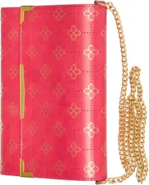 B�blia Pocket NVI, Capa luxo carteira rosa com corrente, Leitura Perfeita