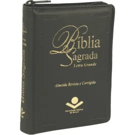 B�blia Letra Grande Ziper Preta RC Com Indice