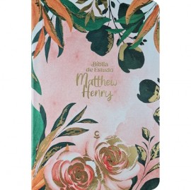 B�blia De Estudo Matthew Henry Luxo Floral