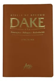 B�blia de Estudo DAKE - Letra Grande - Capa luxo - Marrom Claro