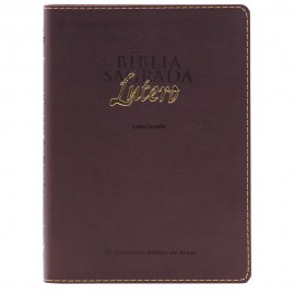 B�blia com reflex�es de Lutero Luxo Marrom Aston
