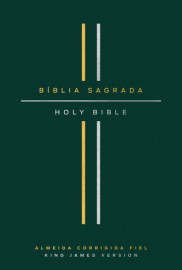 B�blia Bil�ngue, Portugu�s/Ingl�s, ACF/KJV, Couro Soft, Verde, Leitura Perfeita
