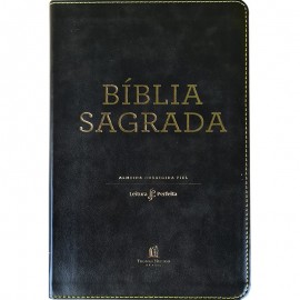 B�blia Sagrada ACF Leitura Perfeita Couro Soft Preto Luxo