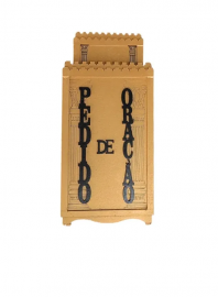 Gazofilcio Pequeno Mdf Dourado Pedido de Orao