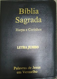 Biblia jumbo luxo com harpa Leteral Dourada cpp