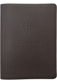 B�blia de estudo Shedd - Luxo Couro Leg�timo Larrom