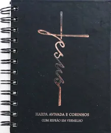 Harpa e Corinhos M�dio Letra Gigante Jesus Preto Espiral