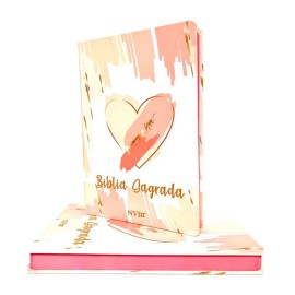 B�blia NVI Slim semi luxo - Pinceladas de amor