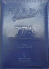 Harpa pq. luxo almofadada c. 774 hino letra grande azul