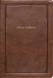B�blia Slim NVI, Letra Grande, Couro-soft marrom, Luxo, Barroca