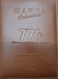 Harpa Luxo Grande Letra Hiper Gigante Marrom 774 Hinos